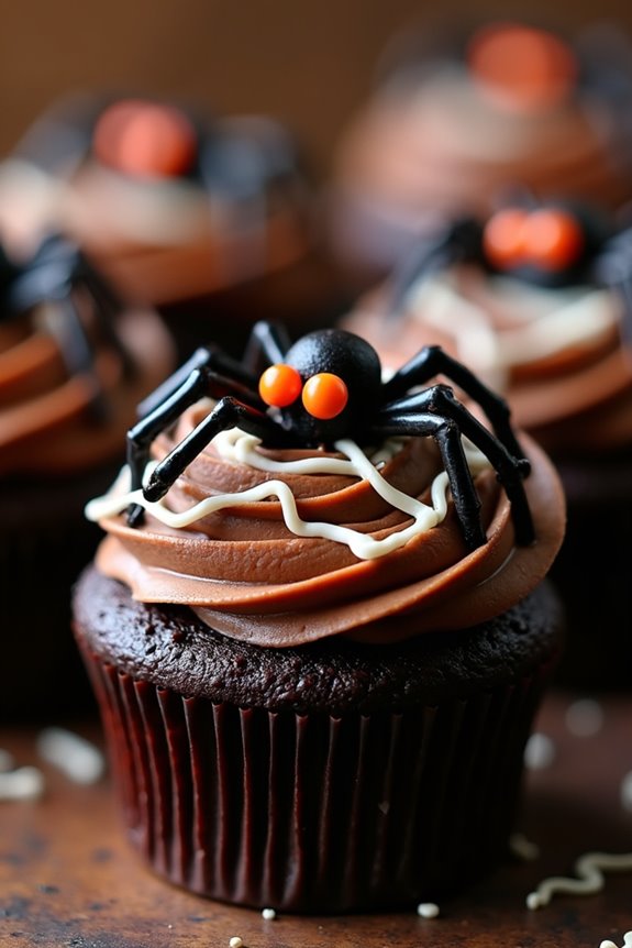 creepy crawly halloween cupcakes