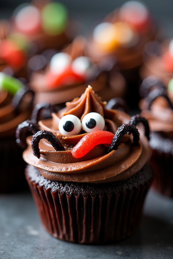 creepy crawly halloween cupcakes