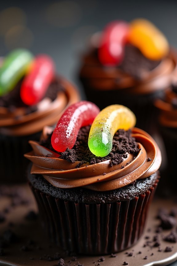 creepy crawly halloween cupcakes