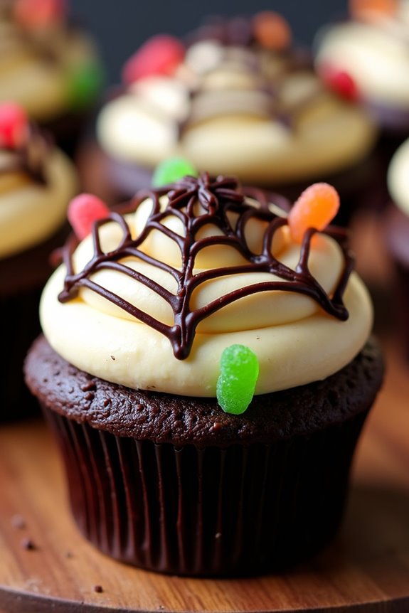 creepy crawly halloween cupcakes