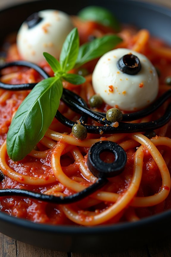 creepy crawly halloween pasta
