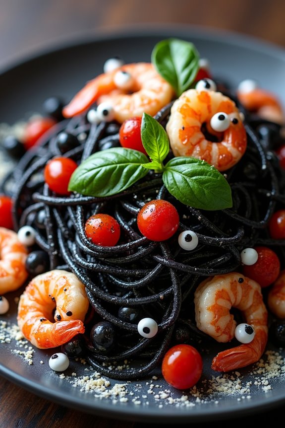 creepy crawly halloween pasta