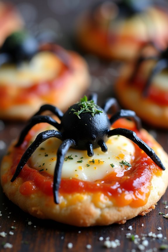 creepy crawly spider pizzas recipe