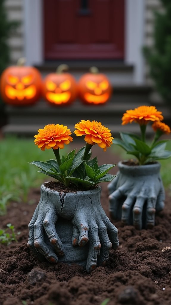 creepy diy zombie planters
