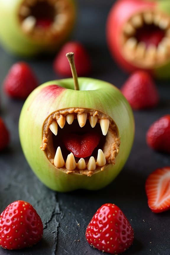 creepy halloween apple treats