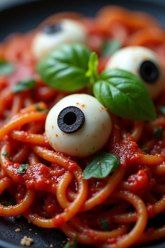 creepy halloween eyeball pasta