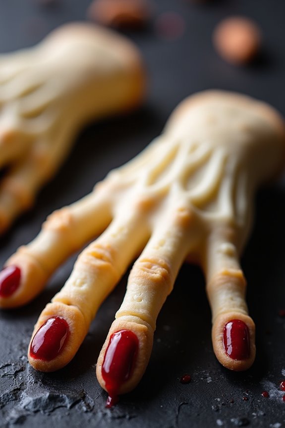 creepy halloween finger cookies