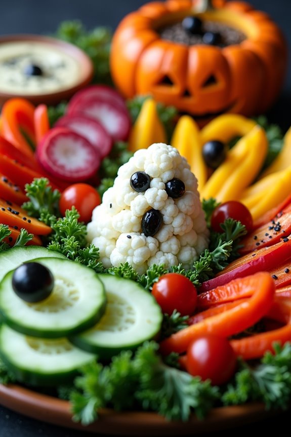 creepy halloween vegetable platter