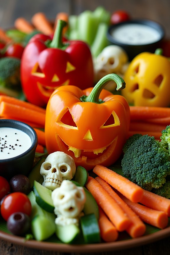creepy halloween vegetable platter