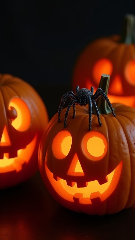 creepy spider jack o lantern design