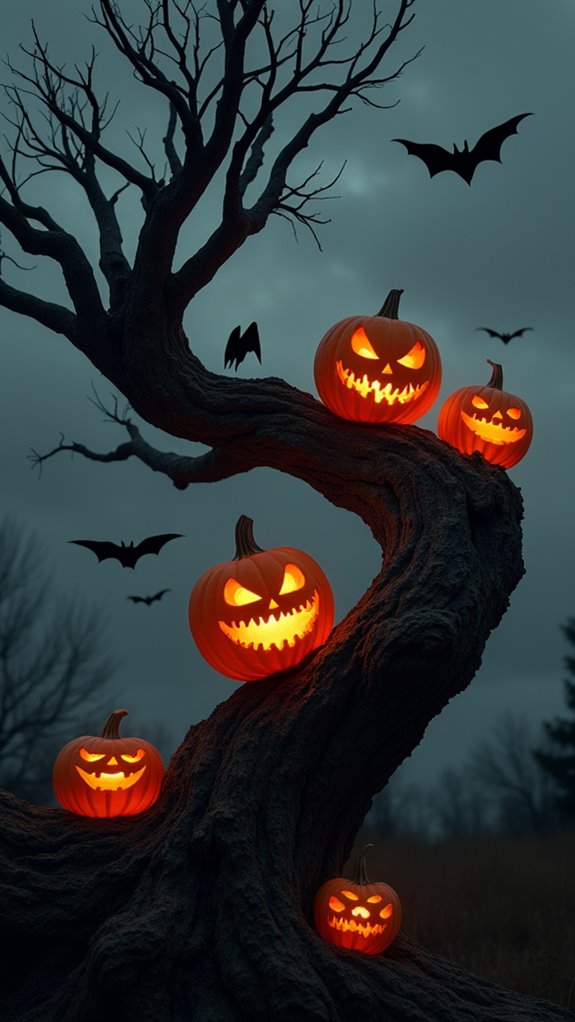 creepy tree with bats