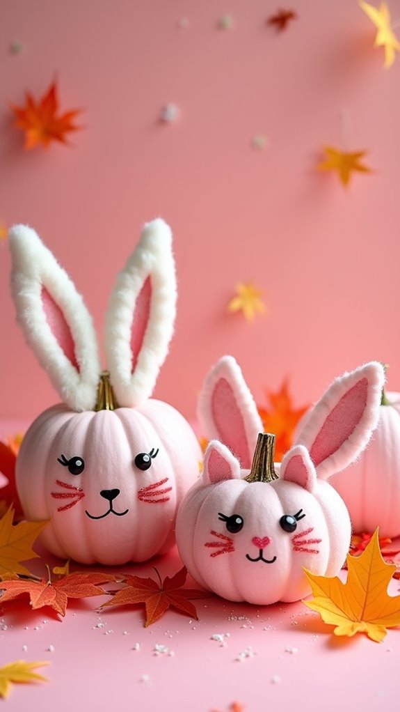 cute animal pink pumpkins