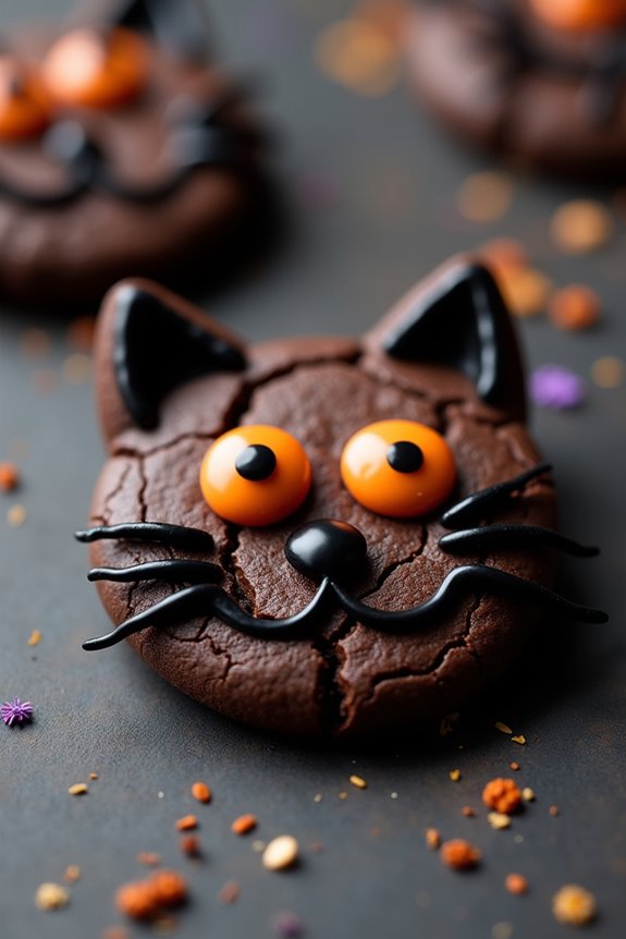 delicious halloween cat cookies