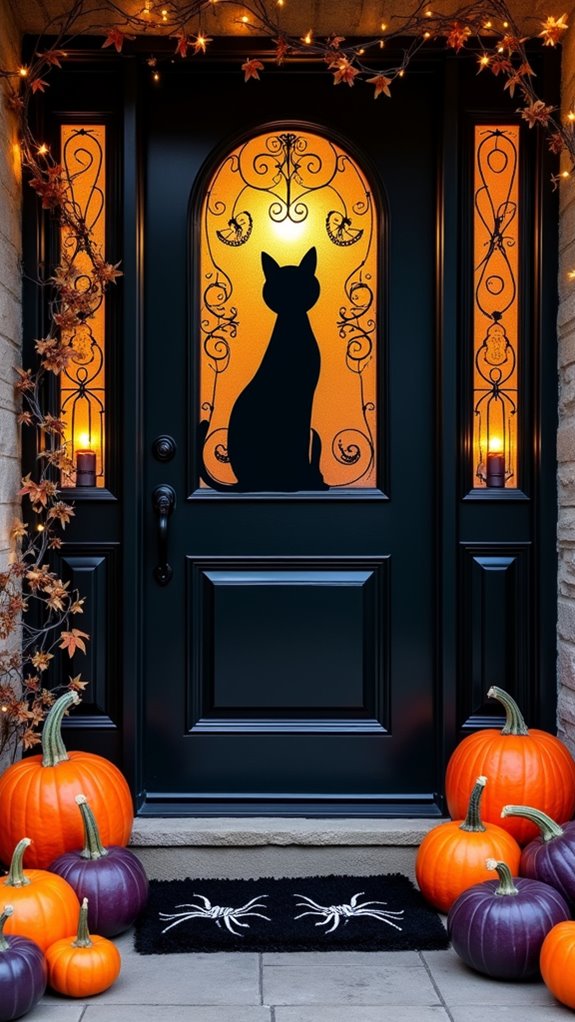 dramatic black cat display