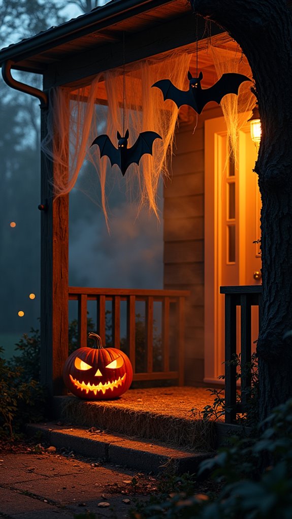 dramatic halloween bat display