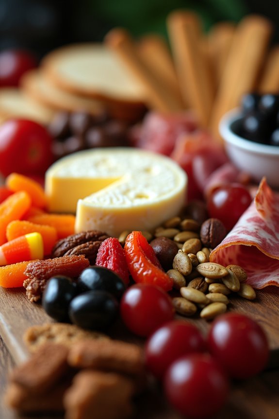 eerie elegant halloween charcuterie board