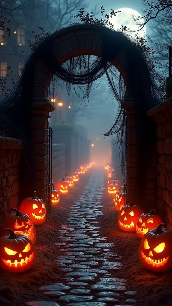 eerie glowing jack o lanterns