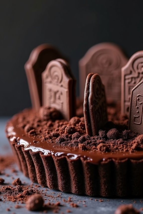 eerie halloween chocolate tart