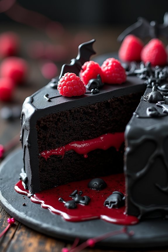 eerie halloween coffin cake