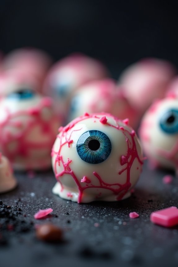 eerie halloween eyeball truffles