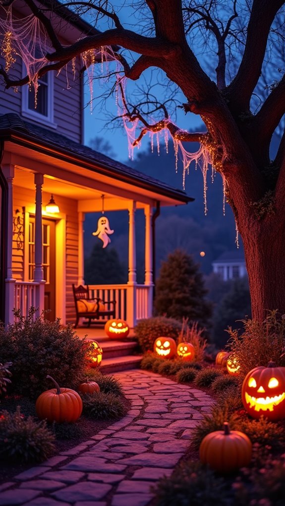 eerie halloween outdoor lighting