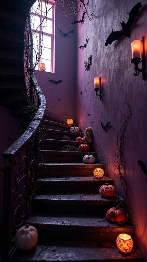 eerie halloween staircase decor