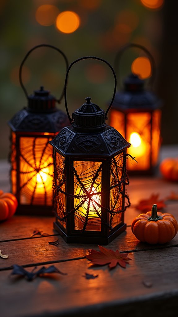 eerie spider web lanterns