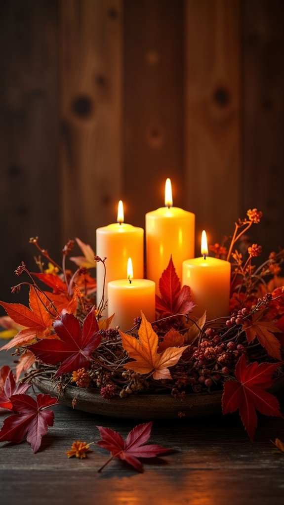 elegant autumn candle display
