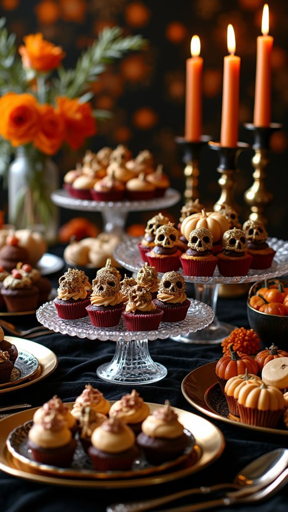 elegant halloween dessert display