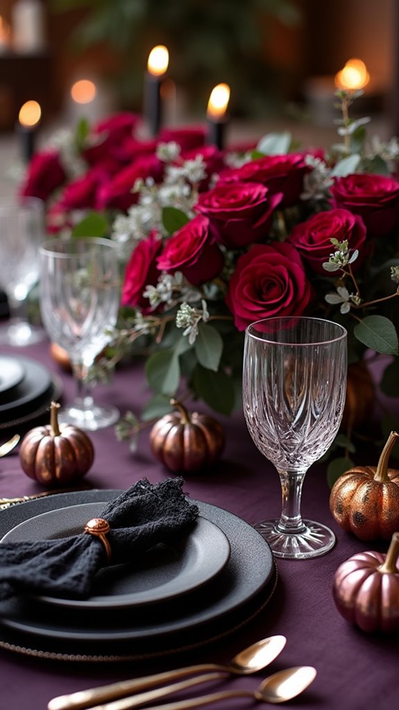 elegant halloween floral centerpiece