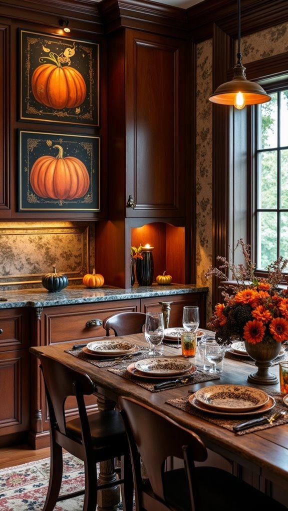 elegant halloween kitchen decor
