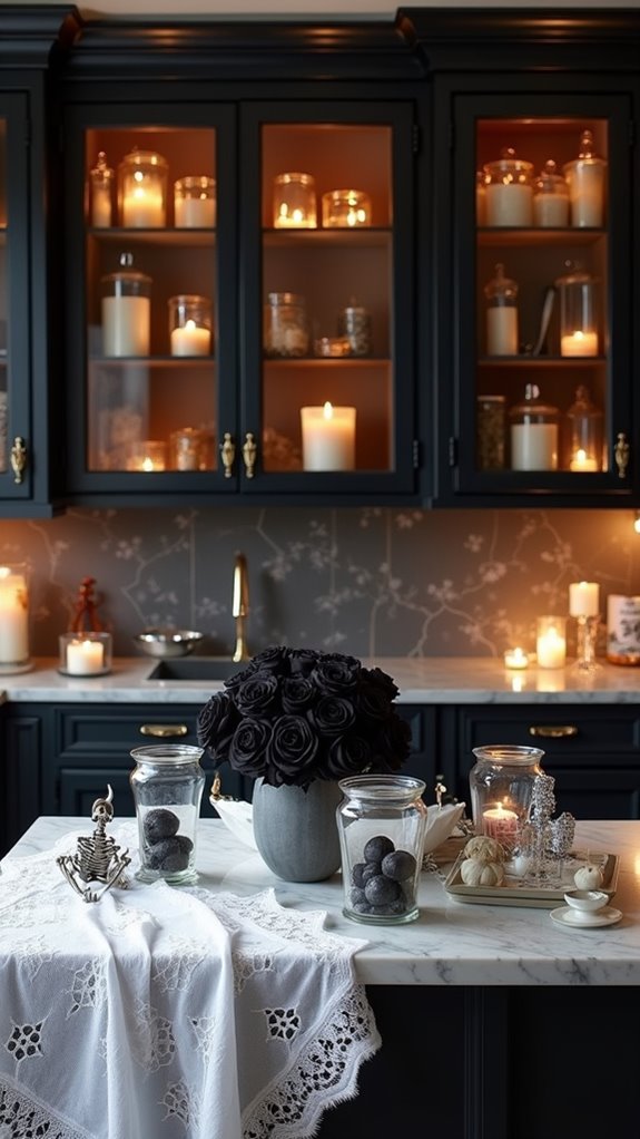 elegant halloween kitchen decor