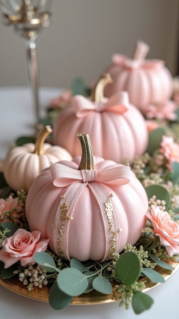 elegant pink pumpkin centerpieces