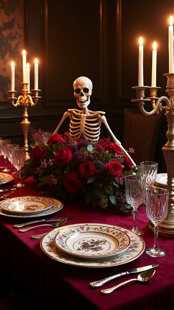 elegant skeleton halloween decor