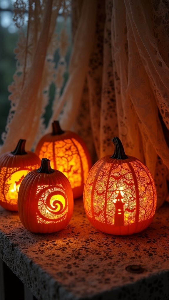 elegant vintage lace pumpkins