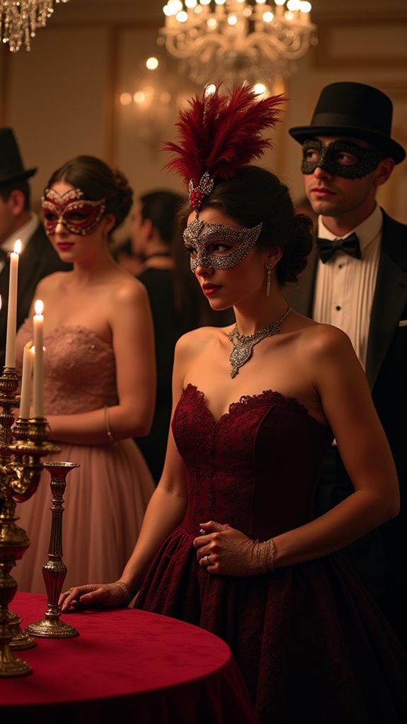 elegant vintage masquerade attire