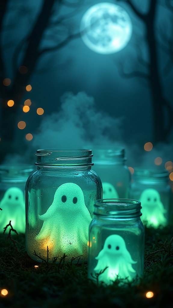 enchanted glowing halloween jars