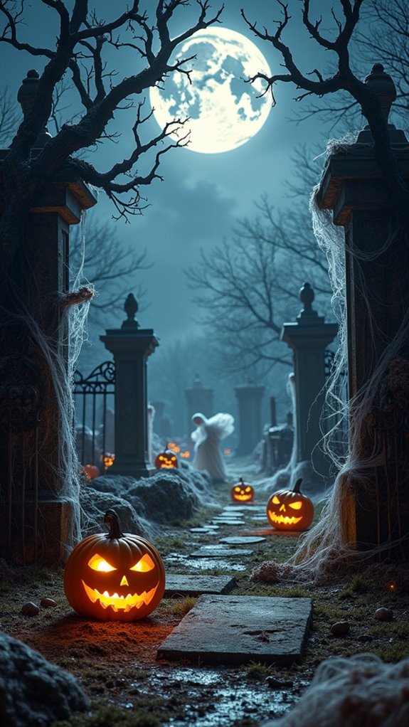 enchanted halloween graveyard display
