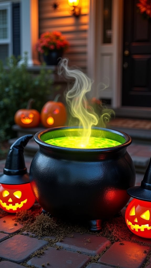 enchanting halloween cauldron display