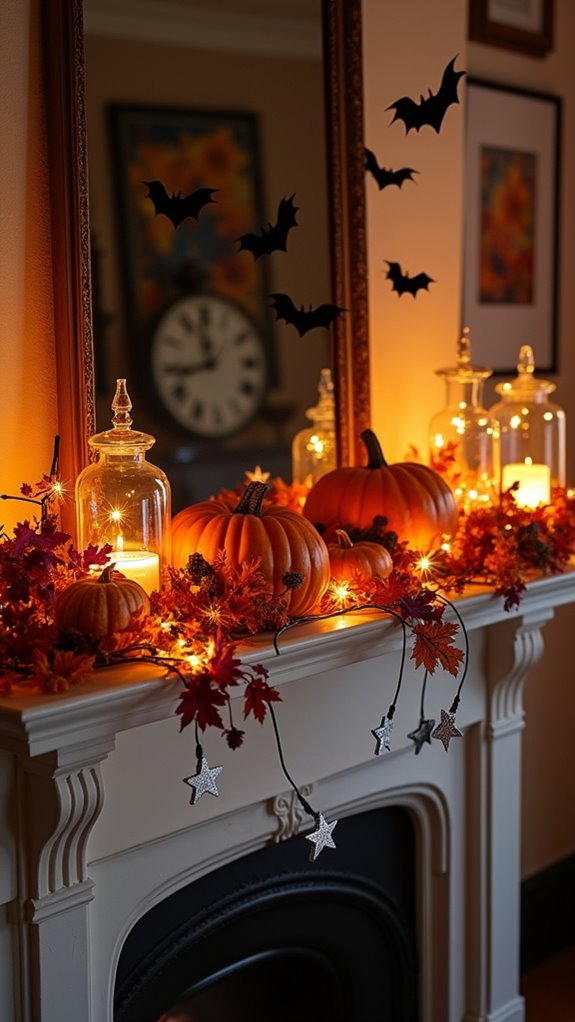 enchanting mantle with fairy lights