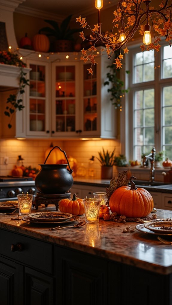 enchanting warm kitchen ambiance