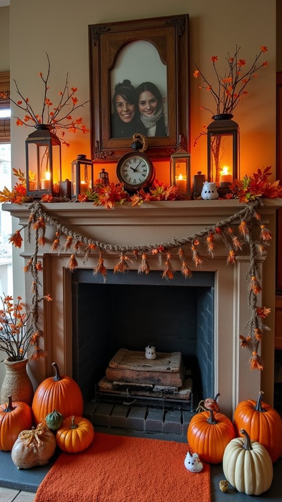 family halloween decorations together