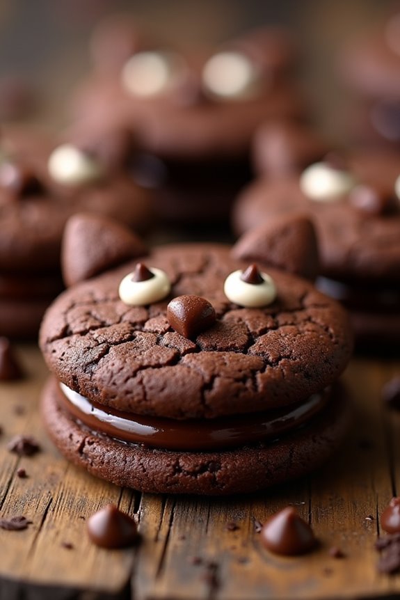 festive black cat cookies