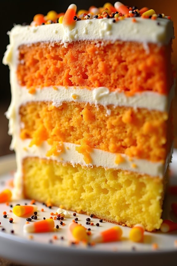 festive candy corn cake