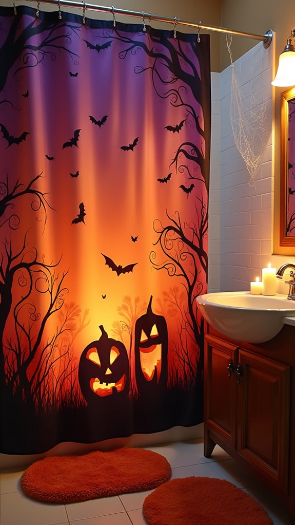 festive halloween bathroom decor