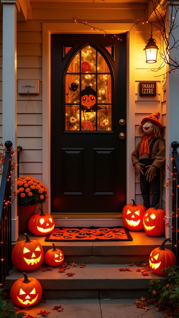 festive halloween door mats