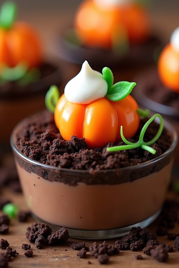 festive halloween pudding cups