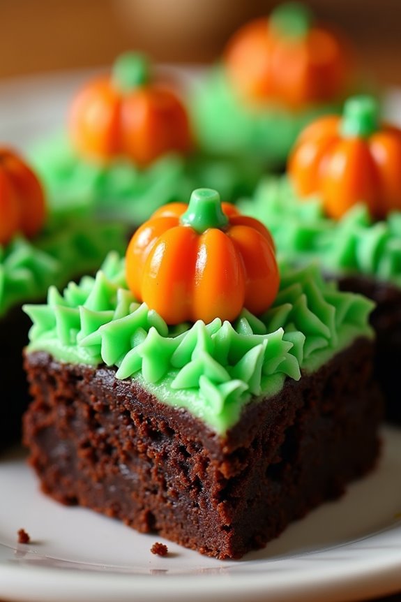 festive halloween pumpkin brownies