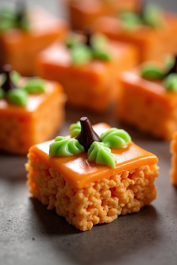 festive halloween rice krispie treats