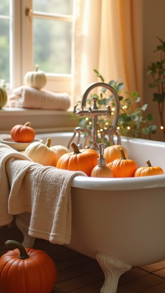 festive pumpkin bath decor